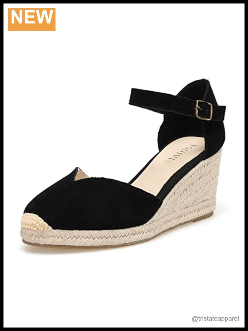 Women's Closed Toe Suede Espadrille Wedge Sandals Ankle Strap